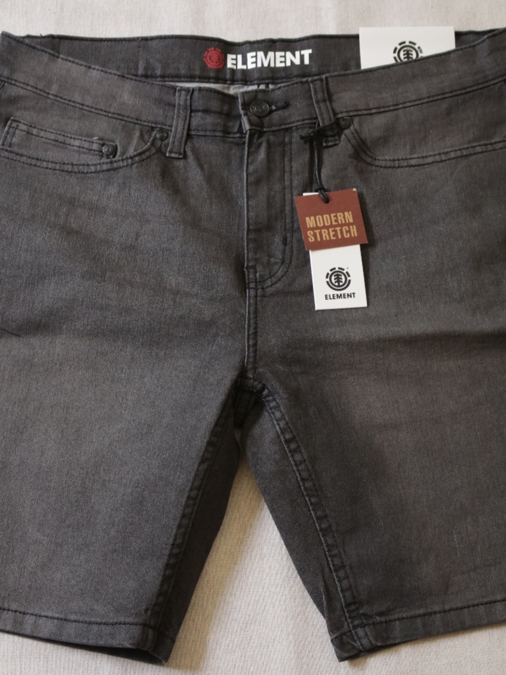Element Men's Size 34 Modern Stretch Denim Shorts Faded Black Wash NWT MEL606MM2